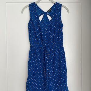 BeBop Small Blue Dress with Orange Polka Dots